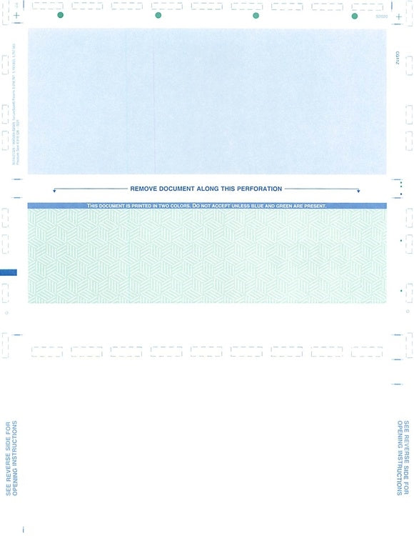C41PS - 8.5" x 11" PRESSURE SEAL Z-FOLD CHECKS (1000/pack)
