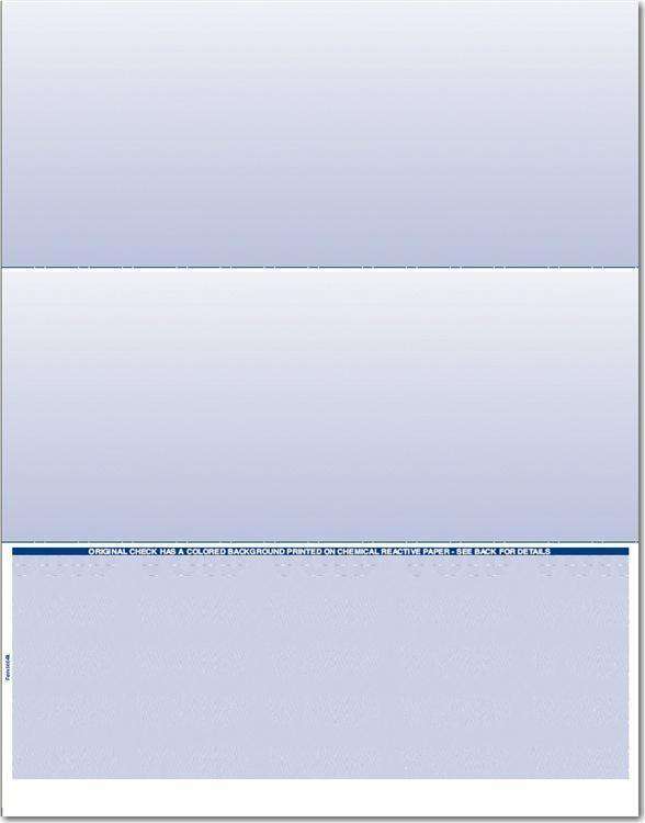BOTTOM ECONOMY VALUE - BUSINESS LASER CHECKS - SINGLE COLOR (500/PACK - 2 STUBS) - Check Papers - CHAX SOFTWARE INC