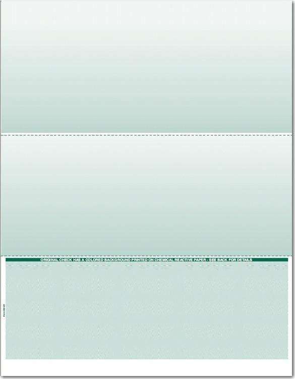 BOTTOM ECONOMY VALUE - BUSINESS LASER CHECKS - SINGLE COLOR (500/PACK - 2 STUBS) - Check Papers - CHAX SOFTWARE INC