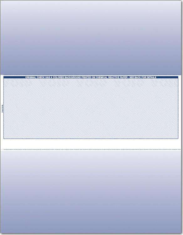 MIDDLE ECONOMY VALUE - BUSINESS LASER CHECKS - SINGLE COLOR (500/PACK - 2 STUBS) - Check Papers - CHAX SOFTWARE INC