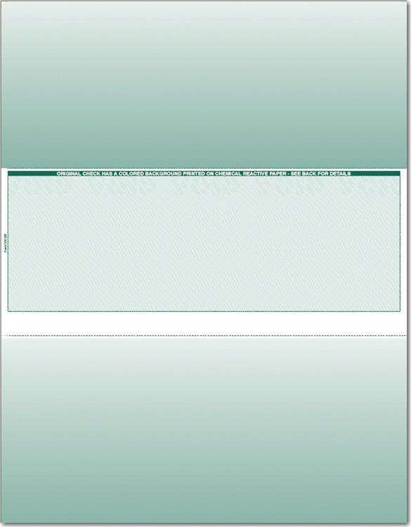 MIDDLE ECONOMY VALUE - BUSINESS LASER CHECKS - SINGLE COLOR (500/PACK - 2 STUBS) - Check Papers - CHAX SOFTWARE INC
