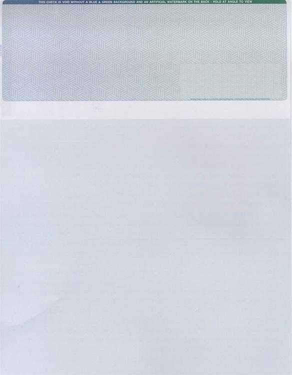TOP PREMIUM SECURITY - BUSINESS LASER CHECKS - MULTI COLOR (500/PACK - 2 STUBS) - Check Papers - CHAX SOFTWARE INC