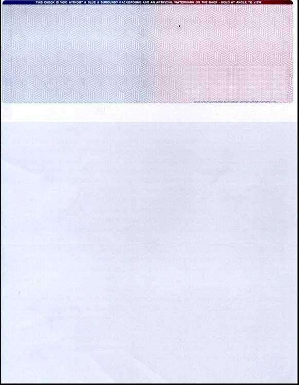 TOP PREMIUM SECURITY - BUSINESS LASER CHECKS - MULTI COLOR (500/PACK - 2 STUBS) - Check Papers - CHAX SOFTWARE INC