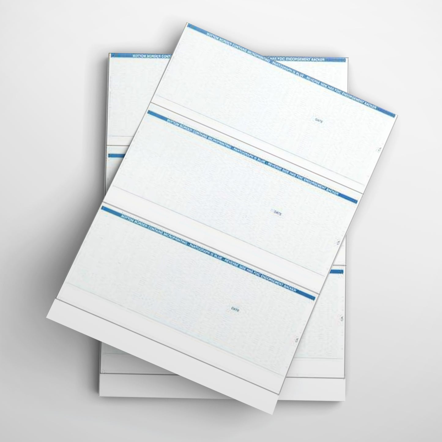 C17 - 3 PER PAGE LARGE BUSINESS LASER CHECKS (NO STUB) - PREMIUM SECURITY CHECKS (BLUE)