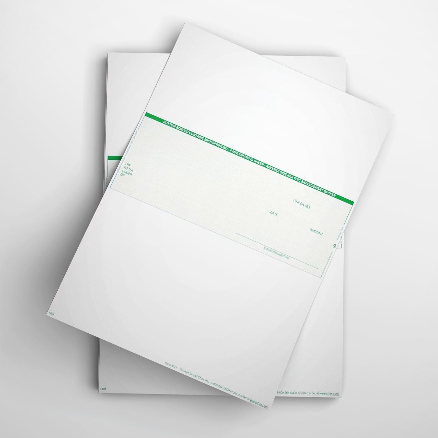 C1 - BUSINESS LASER CHECKS - ECONOMY VALUE MIDDLE CHECKS (GREEN)