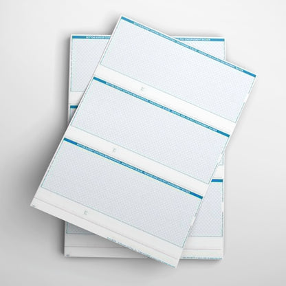 C39 - 3 PER PAGE LARGE BUSINESS LASER CHECKS (NO STUB) - PREMIUM SECURITY CHECKS (BLUE)