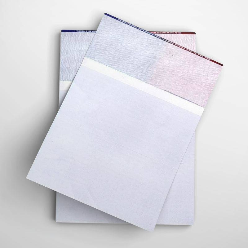 TOP PREMIUM SECURITY - BUSINESS LASER CHECKS - MULTI COLOR (500/PACK - 2 STUBS)