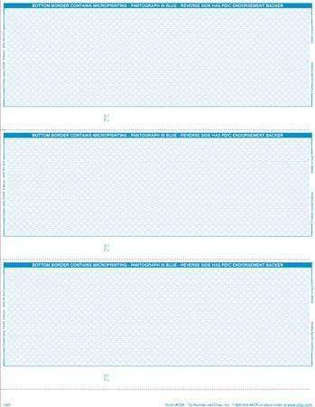 C39 - 3 PER PAGE LARGE BUSINESS LASER CHECKS (NO STUB) - PREMIUM SECURITY CHECKS (BLUE) - 300/PACK - Check Papers - CHAX SOFTWARE INC